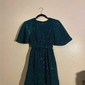 Sparkling Kids Teal Dress